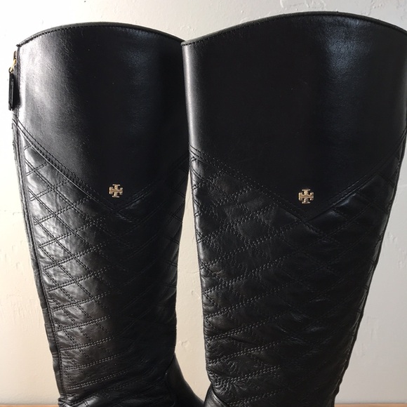 Tory Burch Claremont Tall Boot - Quilted Black 6.5 - Picture 2 of 10